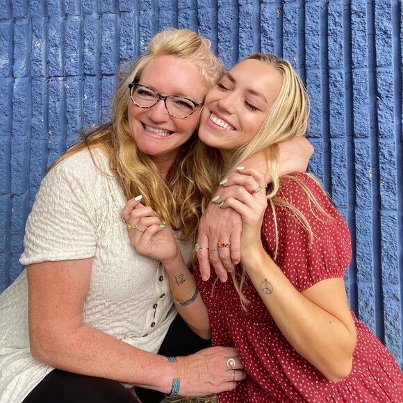 Colorful Rainbow Ring, Emerald Cut Eternity Band Rings for Women, 18K Gold Plate - Picture 6 of 7